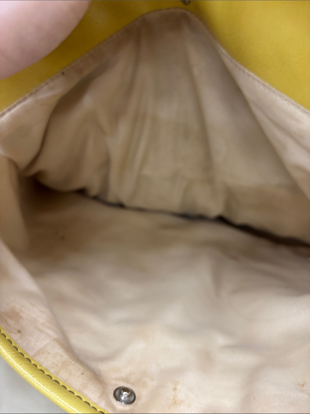 Easy Spirit Yellow Leather Tote with Contrast Trim - Picture 3 of 7